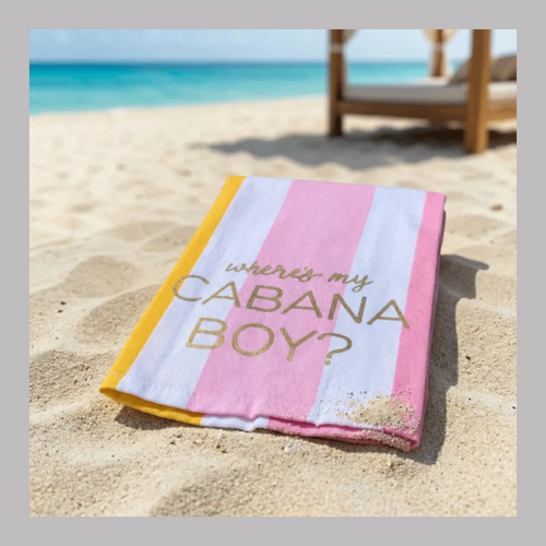 Beach Day Hand Towel - Where's My Cabana Boy