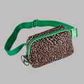 Green and Leopard Cross Body Bag