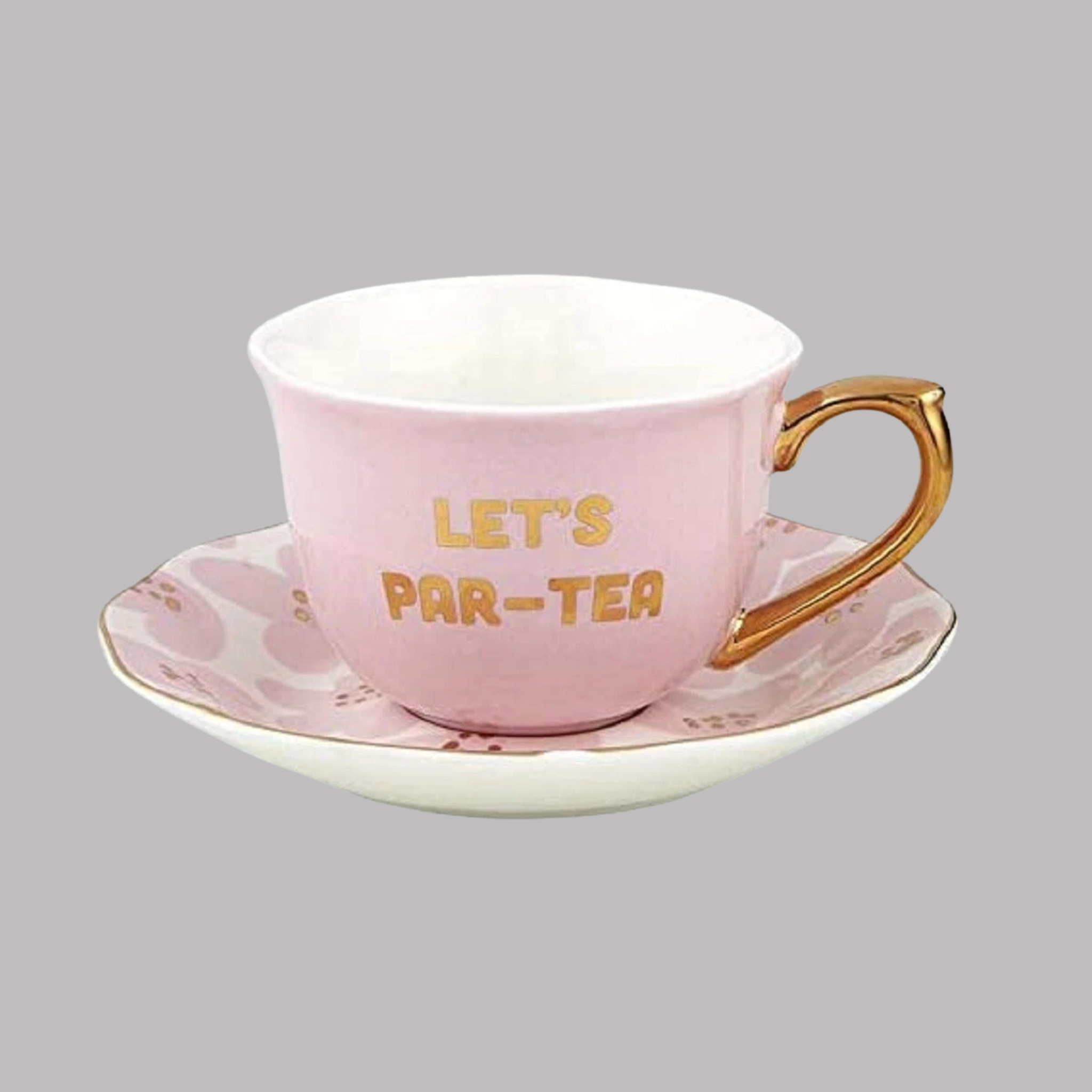 Tea Cup and Saucer Set (Let's PAR-TEA)