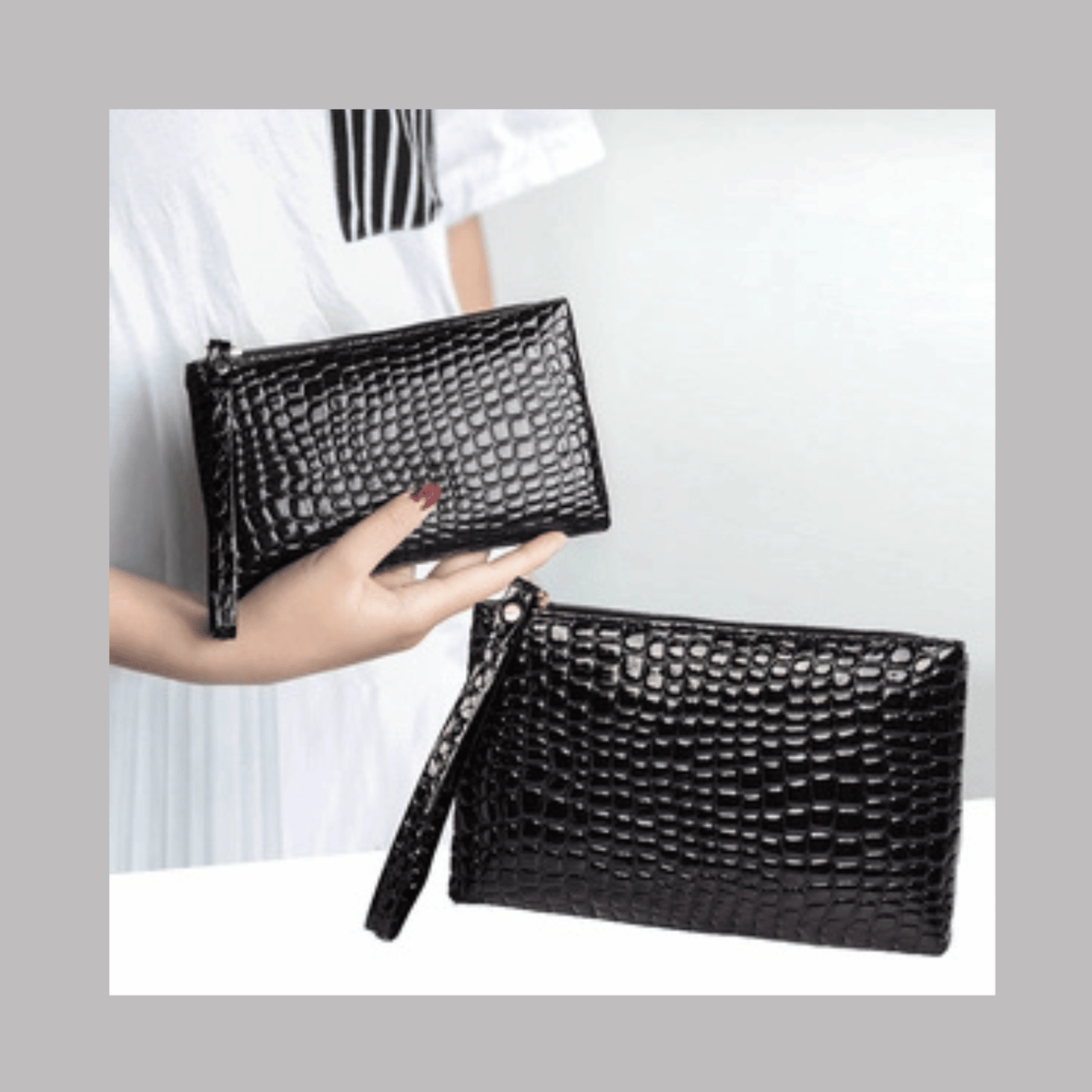 Crocodile Pattern PU Leather Clutch Bag